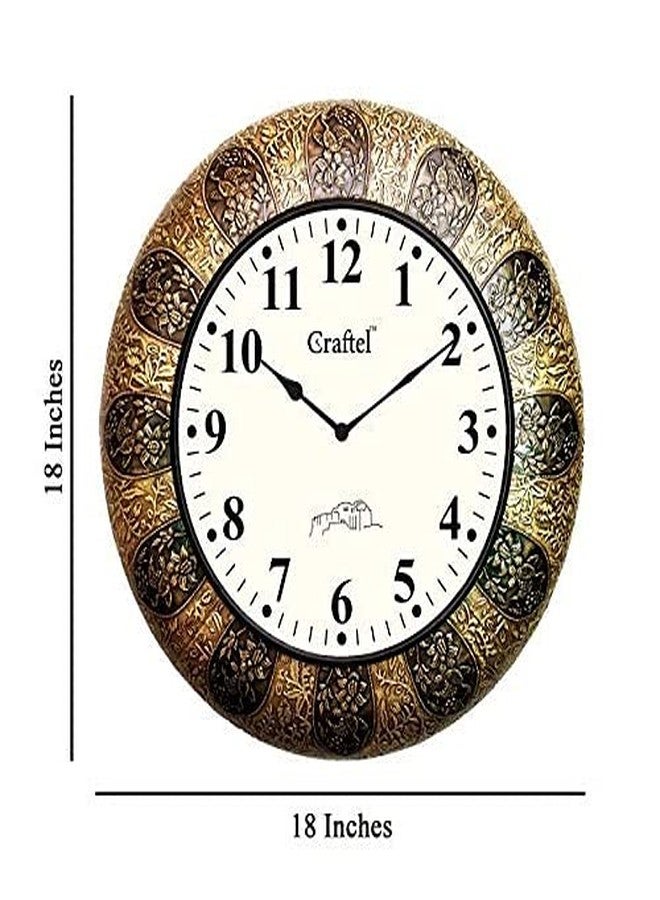Craftel Brass Analog Clock English Number Wall Clock for Living Room Home (Antique Gold) 18 Inches - Image 2